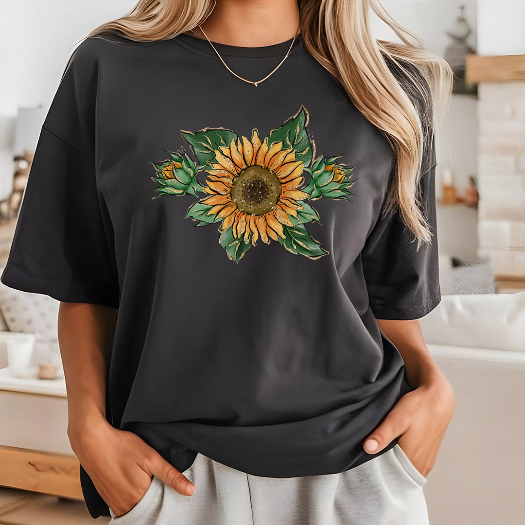 Sunflower Iron on Fabric Heat Transfer DTF-375