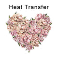 Floral Heart Iron on Fabric Heat Transfer DTF-379