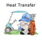 Golfing Gnome Iron on Fabric Heat Transfer DTF-380