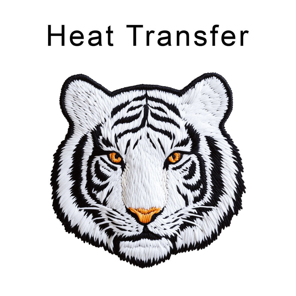 White Tiger Iron on Fabric Heat Transfer DTF-381