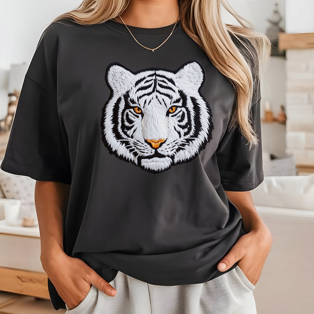 White Tiger Iron on Fabric Heat Transfer DTF-381