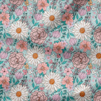 Boho Floral Aqua Fabric
