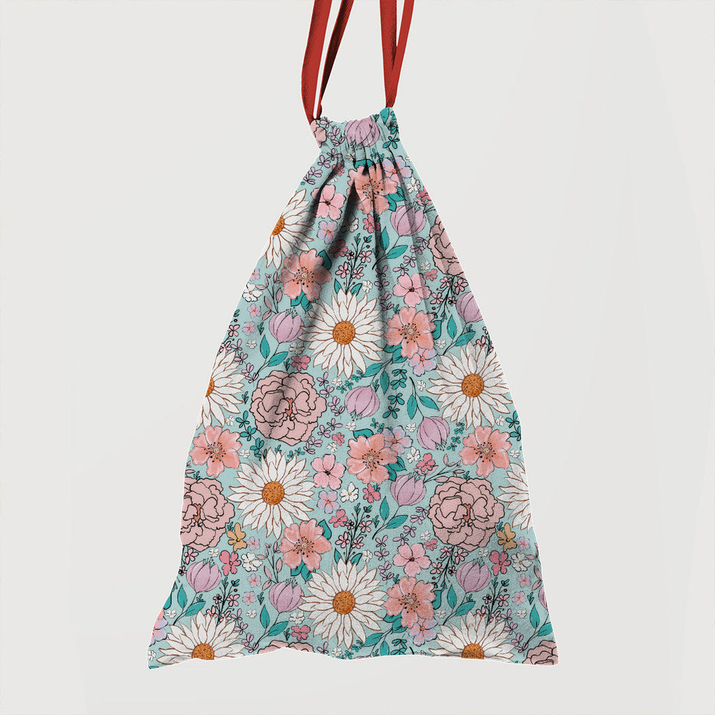 Boho Floral Aqua Fabric