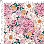 Boho Floral Pink Fabric