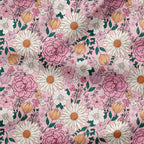 Boho Floral Pink Fabric