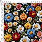Colourful Daisies Fabric
