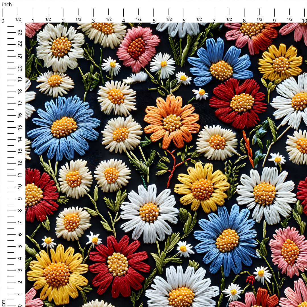 Colourful Daisies Fabric