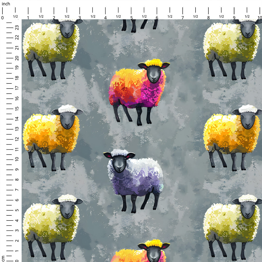 Colourful Sheep Fabric