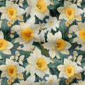 Daffodils Green Fabric