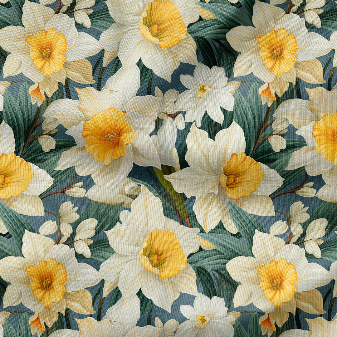 Daffodils Green Fabric