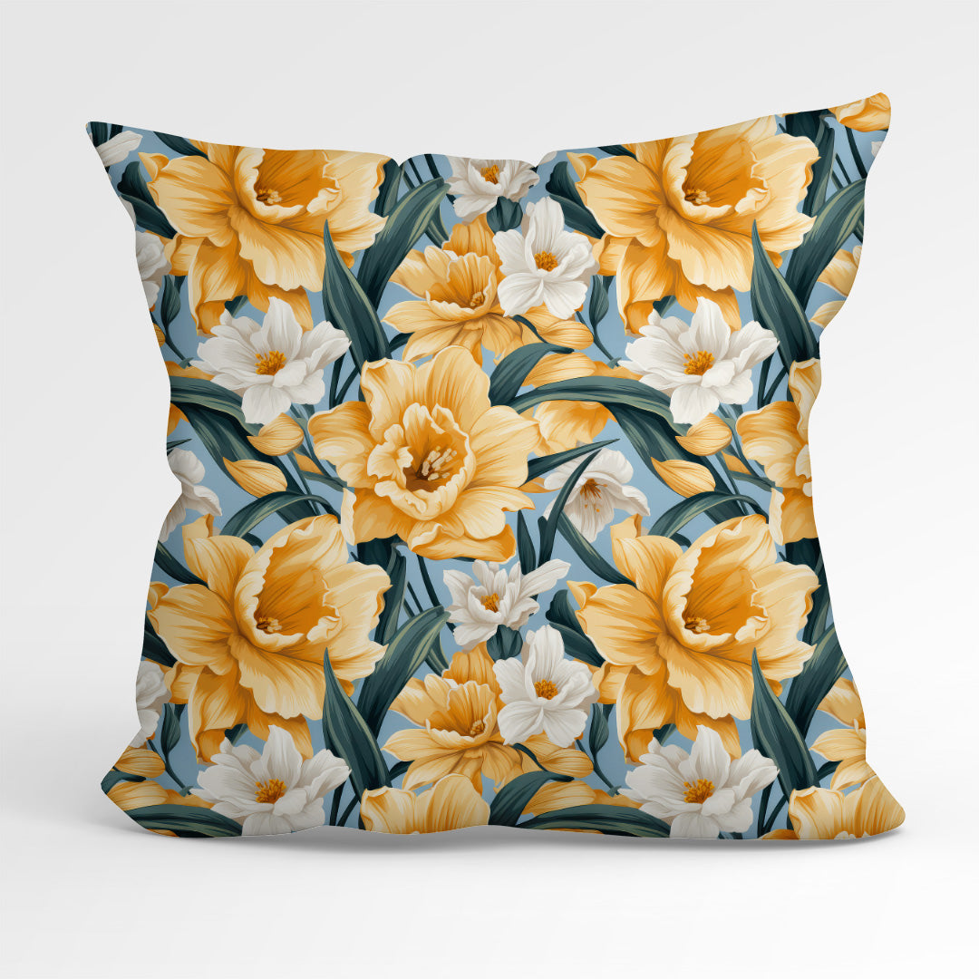 Daffodils Blue Fabric