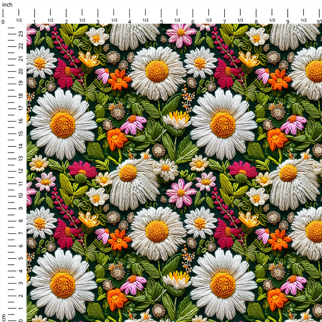 Daisy Green Fabric