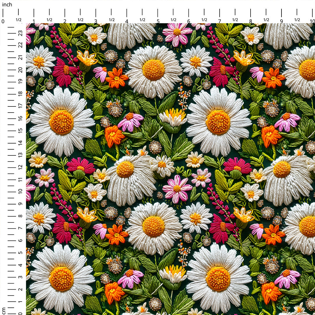 Daisy Green Fabric