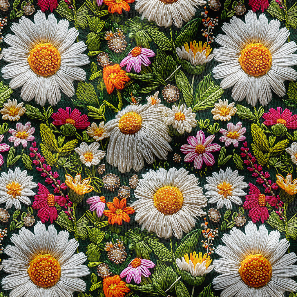 Daisy Green Fabric