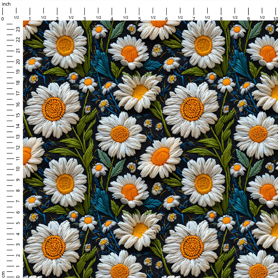 Daisy Navy Fabric