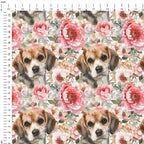 Floral Beagle Fabric