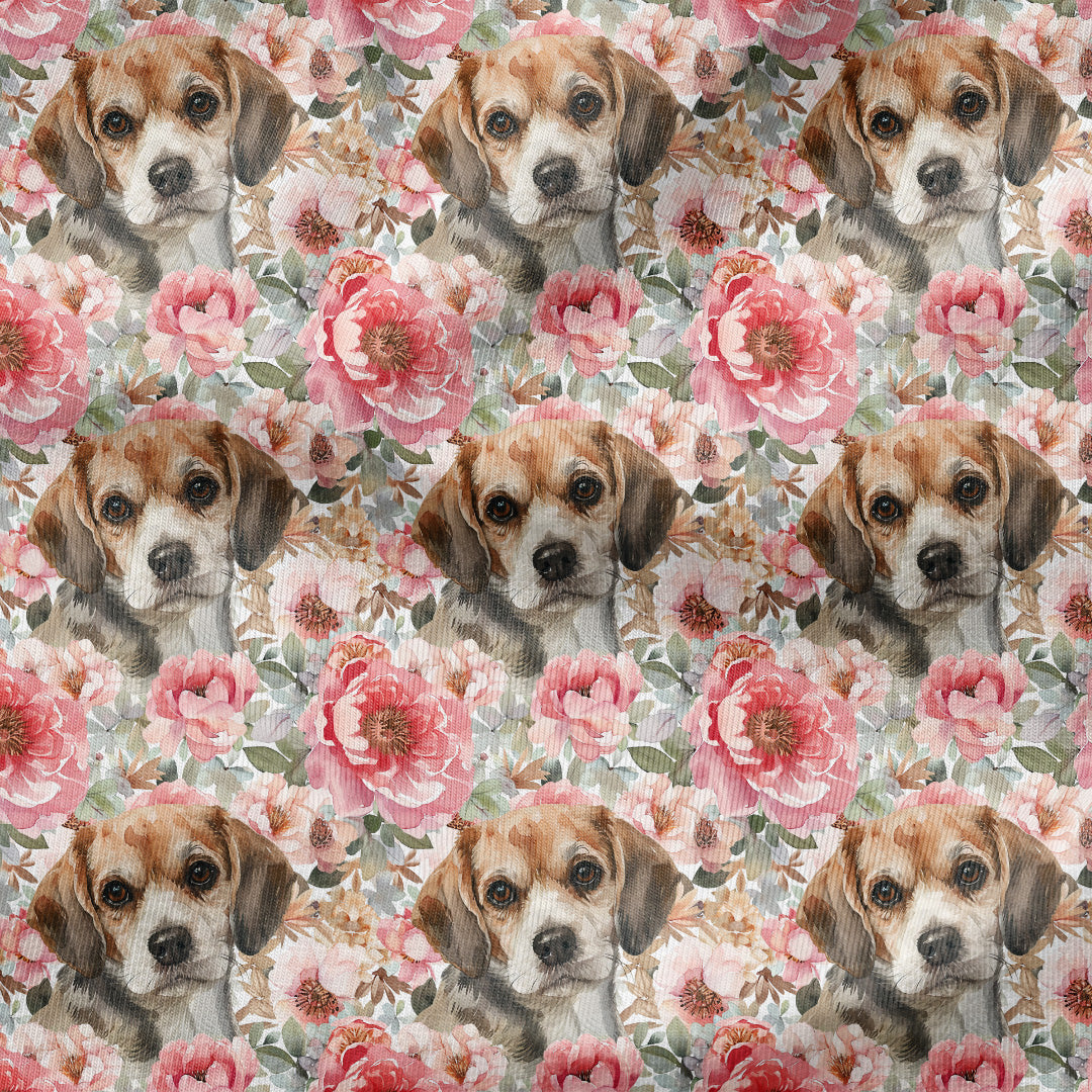 Floral Beagle Fabric