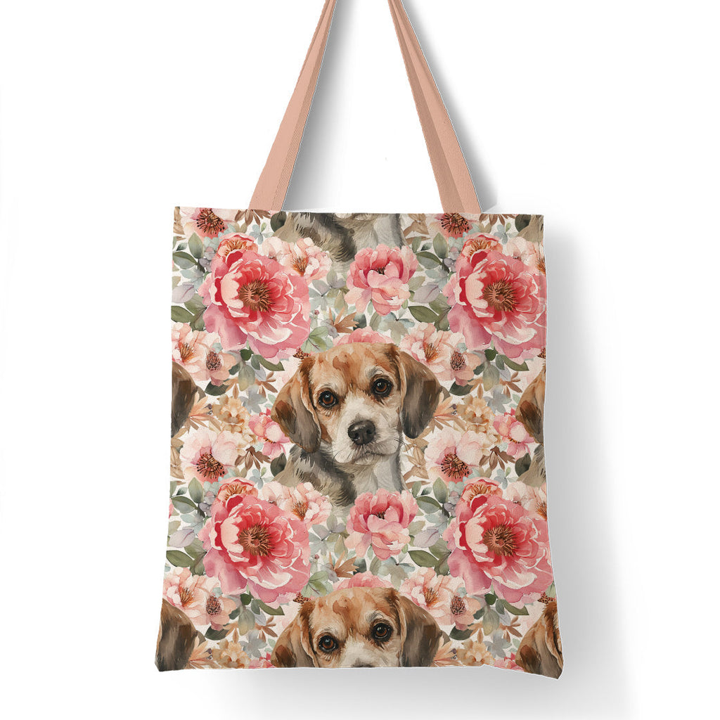 Floral Beagle Fabric