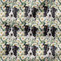 Floral Border Collie Fabric