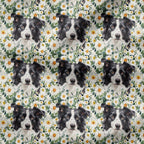Floral Border Collie Fabric