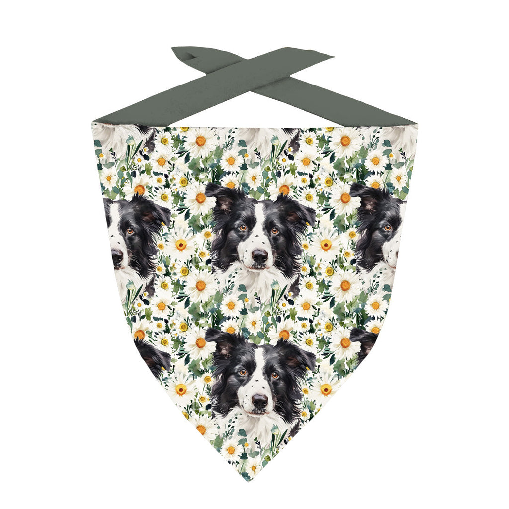 Floral Border Collie Fabric