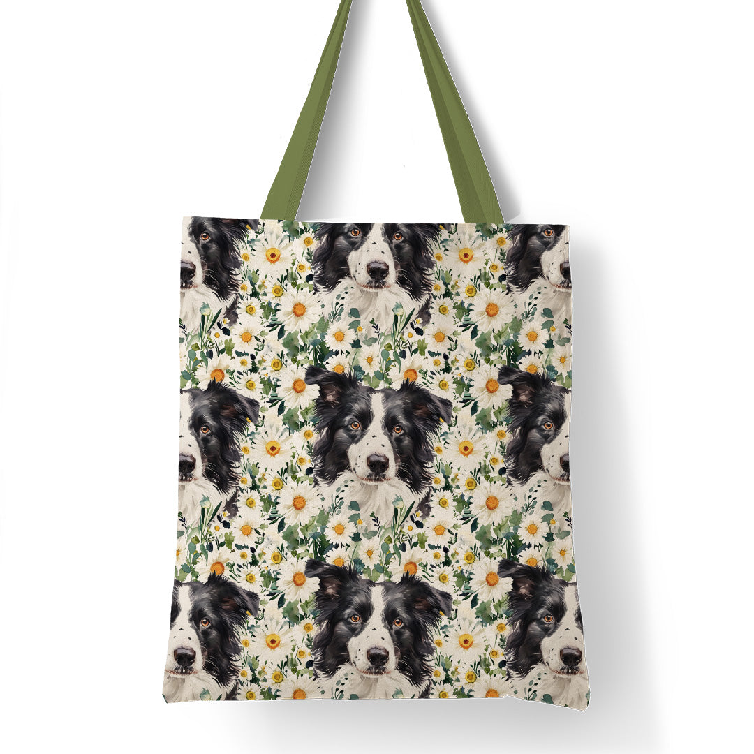 Floral Border Collie Fabric
