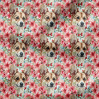 Floral Corgi Fabric