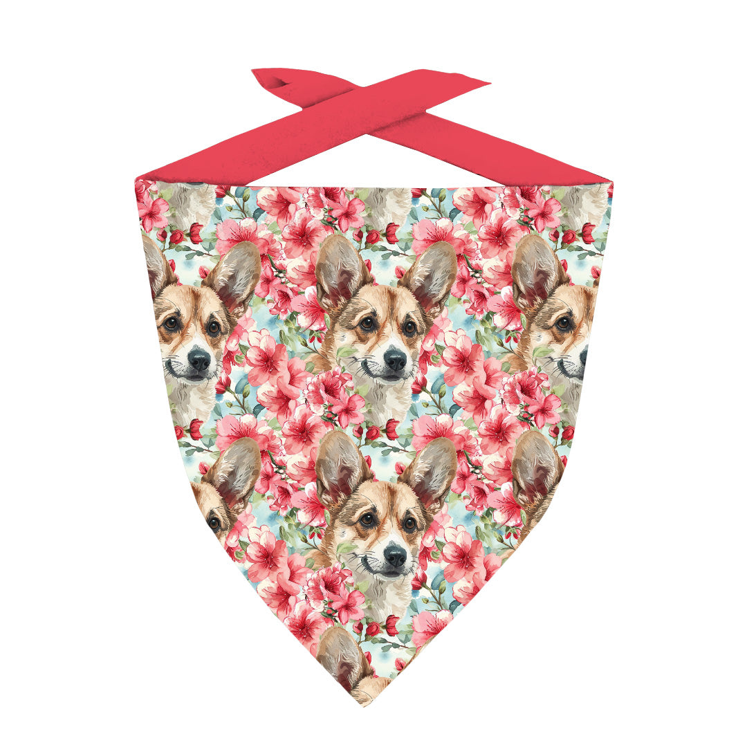 Floral Corgi Fabric
