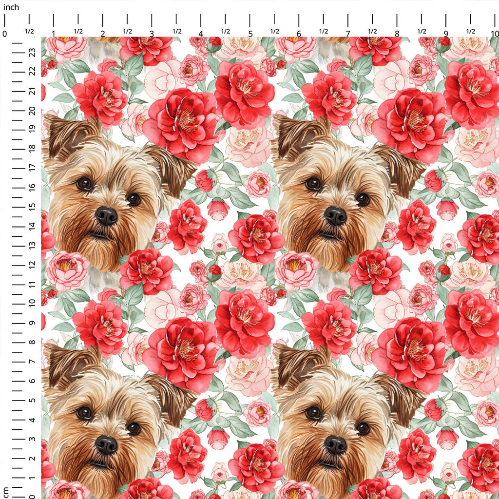 Floral Yorkie Fabric