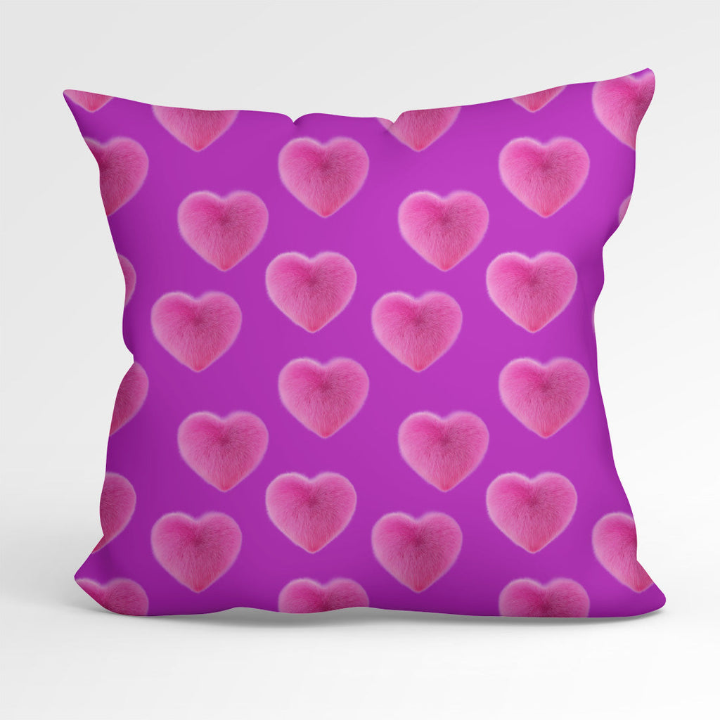 Fluffy Heart on Lilac Fabric