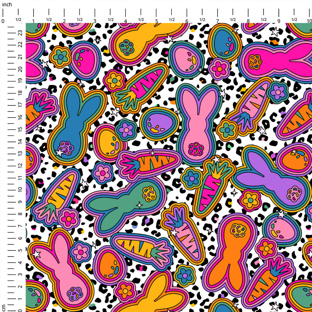 Funky Easter Bunnies Fabric