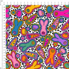 Funky Easter Bunnies Fabric