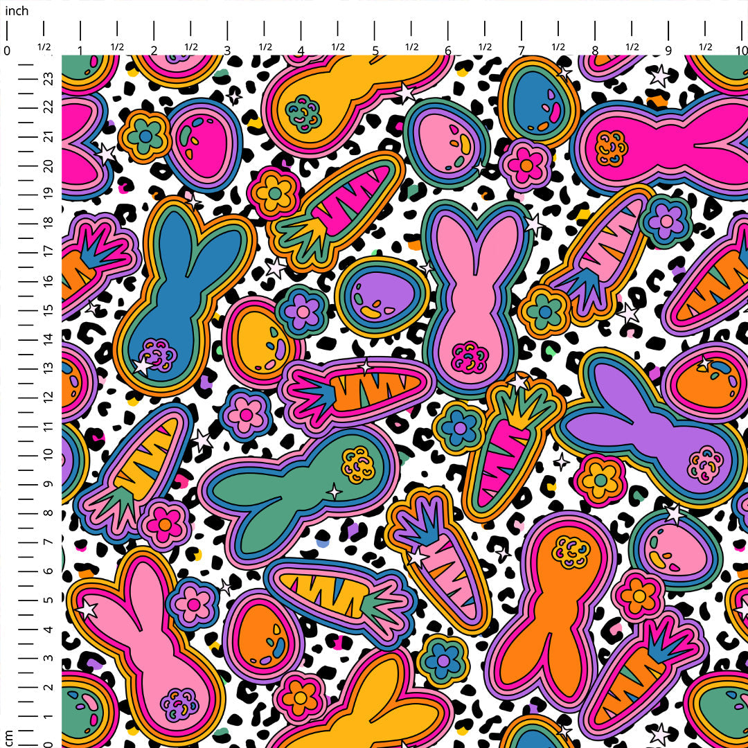 Funky Easter Bunnies Fabric