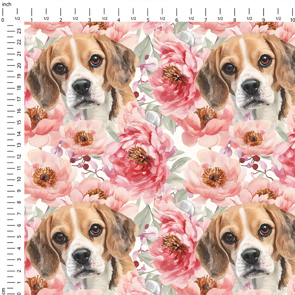 Peony Beagle Fabric