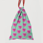 Fluffy Heart on Mint Fabric