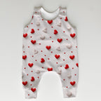 Red and White Hearts on Fabric