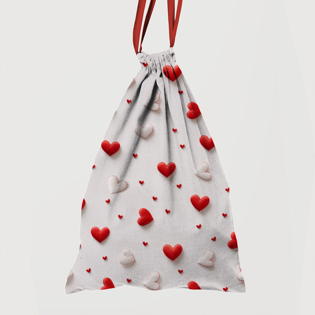 Red and White Hearts on Fabric