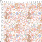 Vintage Floral Bunnies Fabric