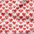 Watercolour Red Hearts Fabric