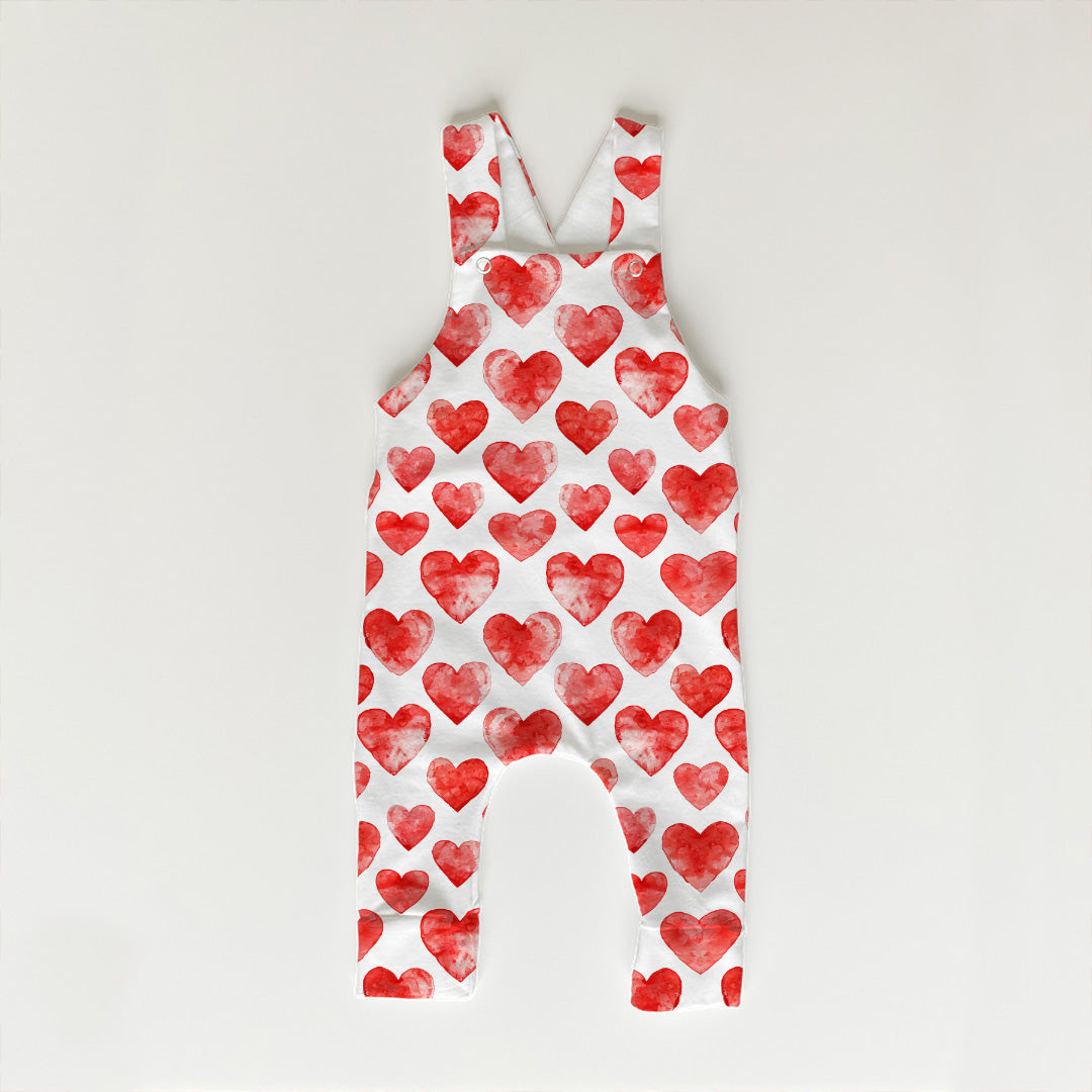 Watercolour Red Hearts Fabric