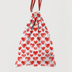 Watercolour Red Hearts Fabric