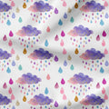 Unicorn Clouds White Fabric