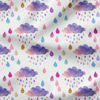 Unicorn Clouds White Fabric