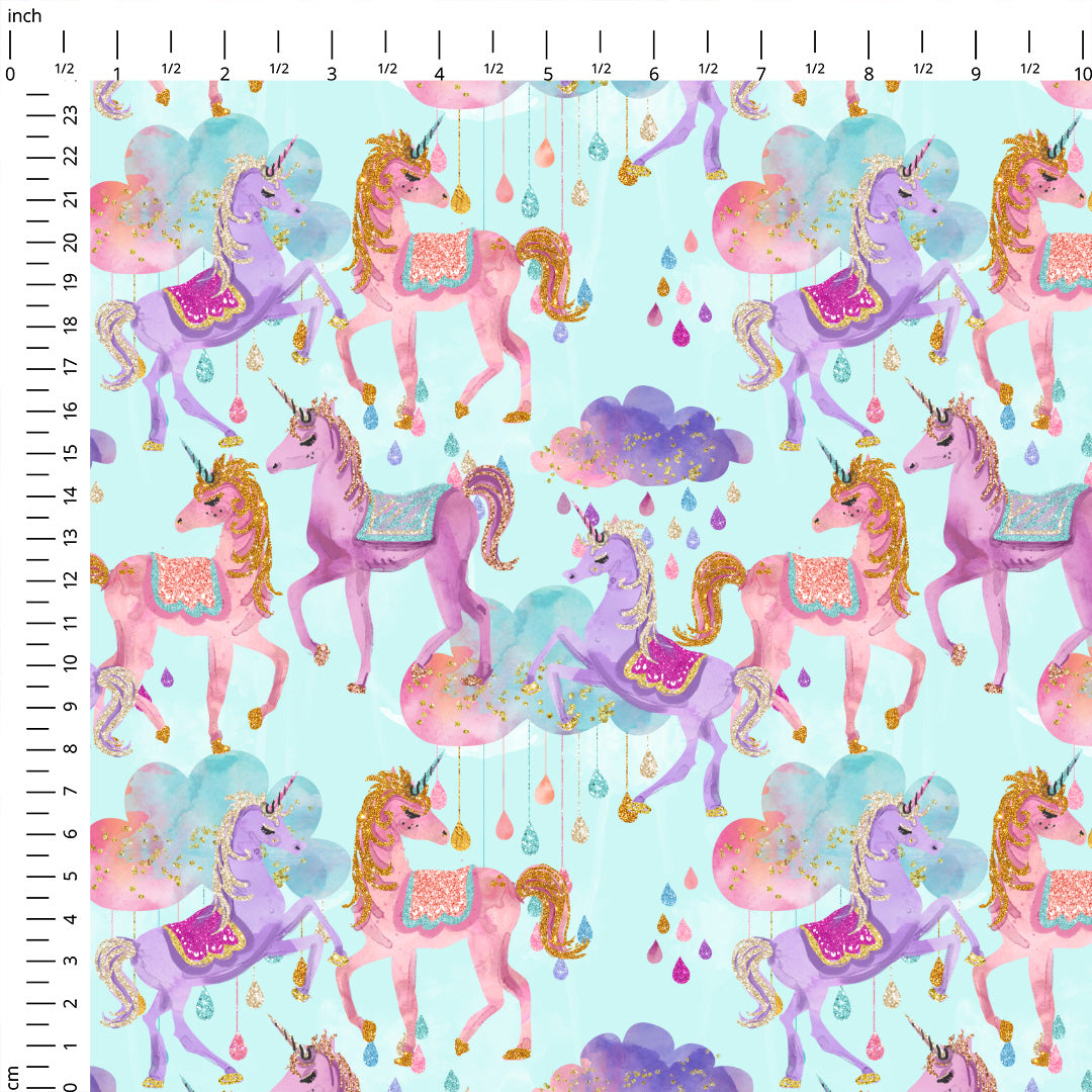 Unicorn Magic Mint Fabric