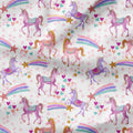 Unicorn Magic White Fabric