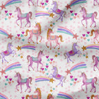 Unicorn Magic White Fabric