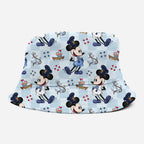 Steamboat Willie Cartoon Blue Checks Fabric