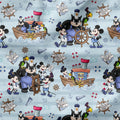 Steamboat Willie Ship Blue Stripes Fabric