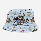 Steamboat Willie Ship Blue Stripes Fabric