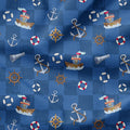 Steamboat Willie Dark Blue Checks Fabric